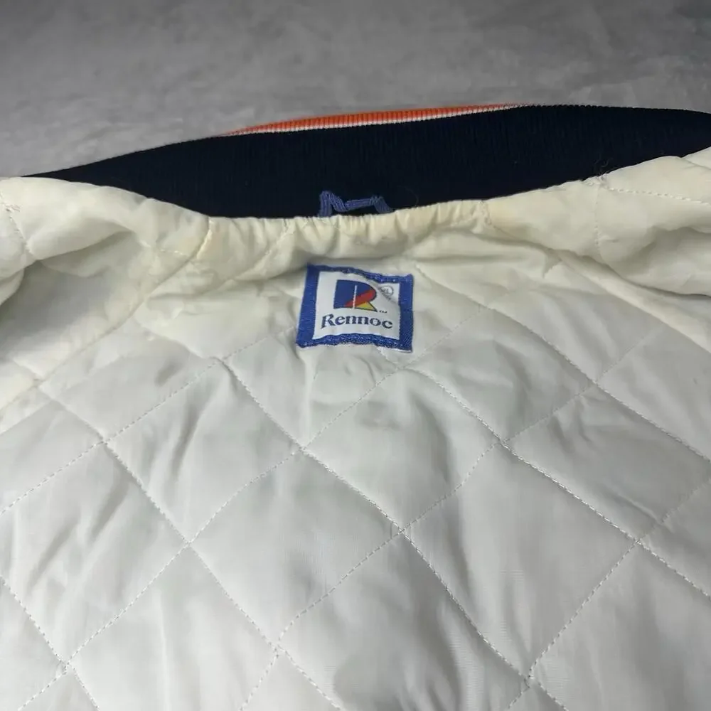 Vintage Rennoc USA Made Nylon Quilt Lined‎ Collared Jacket Men XL Spanish Club